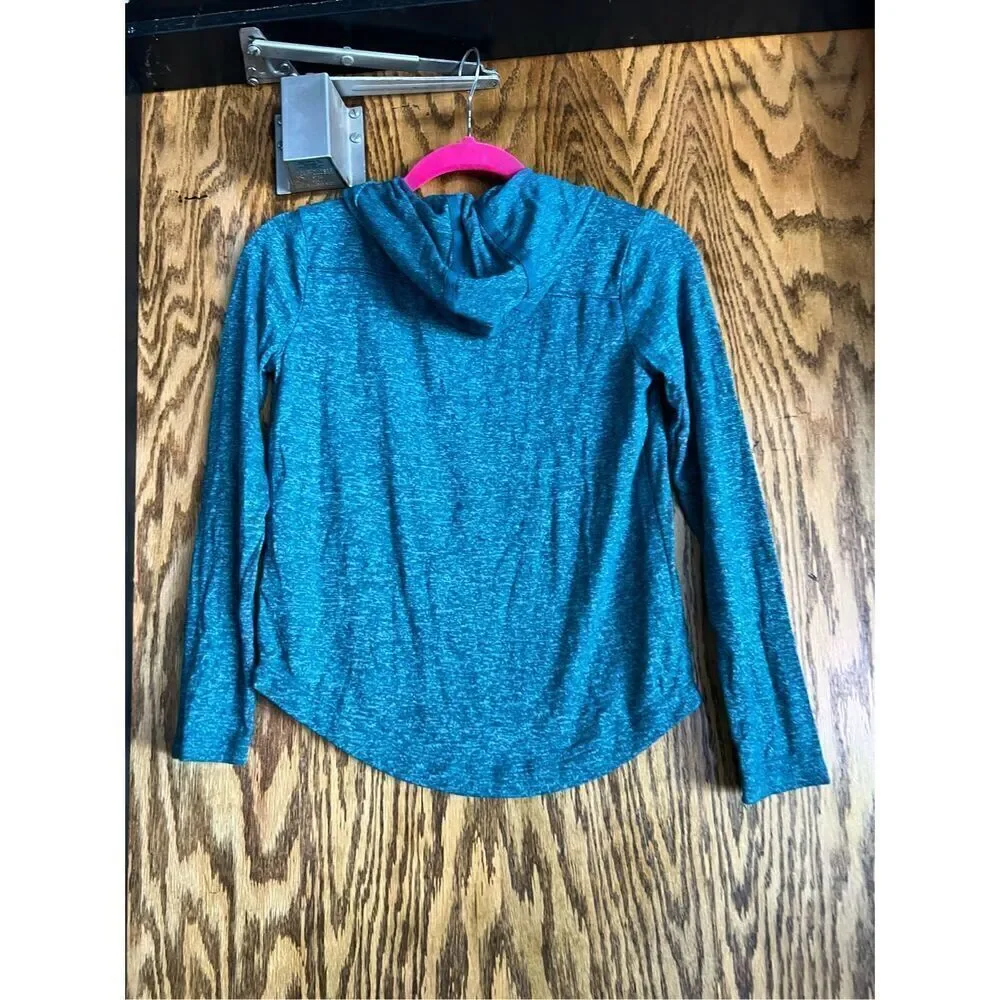 Athleta Girl All You Got Top Billard Teal Hooded Top Girls Size Large/12